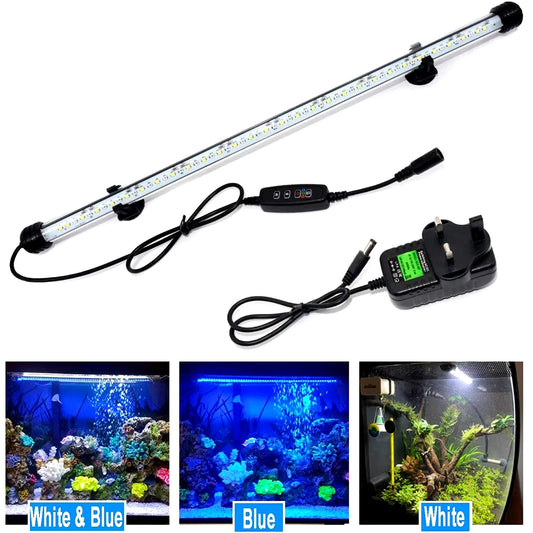 Submersible Waterproof LED Aquarium Light with Timer - Automatic On/Off Function for Fish Tank Decoration (Model D30)