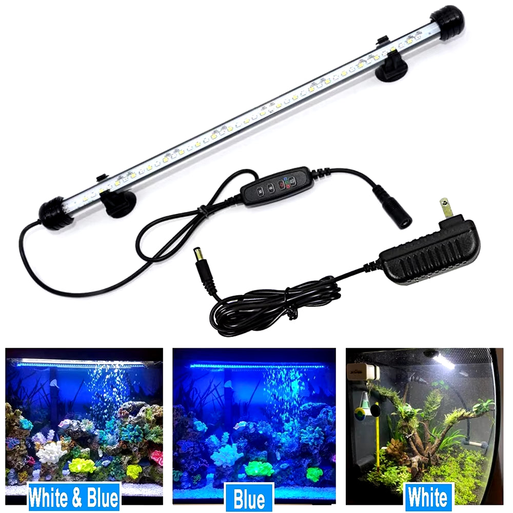 Submersible Waterproof LED Aquarium Light with Timer - Automatic On/Off Function for Fish Tank Decoration (Model D30)