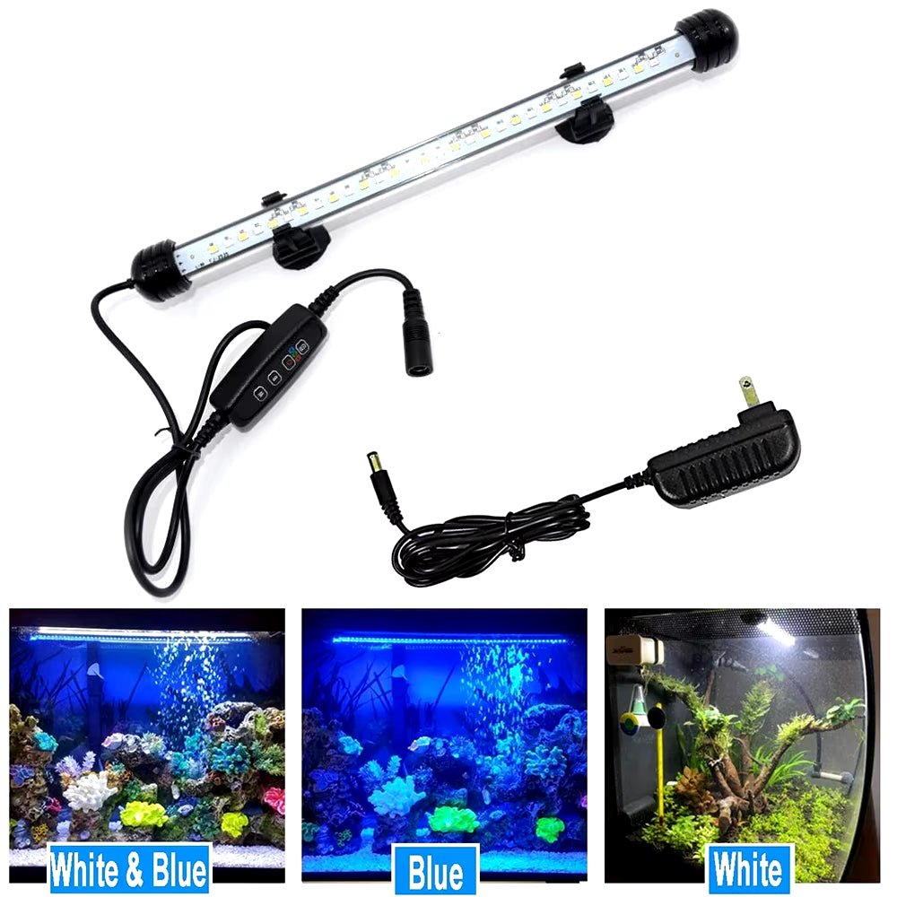 Submersible Waterproof LED Aquarium Light with Timer - Automatic On/Off Function for Fish Tank Decoration (Model D30)