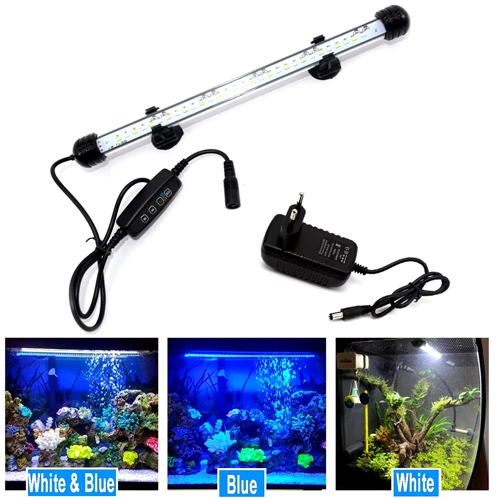 Submersible Waterproof LED Aquarium Light with Timer - Automatic On/Off Function for Fish Tank Decoration (Model D30)